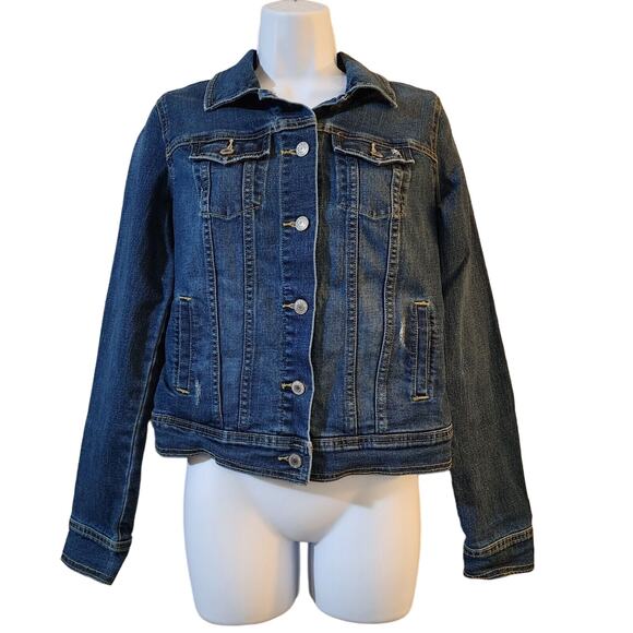 Old Navy Womens Denim Jean Jacket Size S Blue Button Down Stretch - Picture 1 of 7